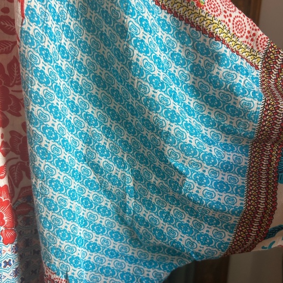 Orange Fashion Village Red and Blue Boho Patchwork Blouse S/M - Picture 6 of 16